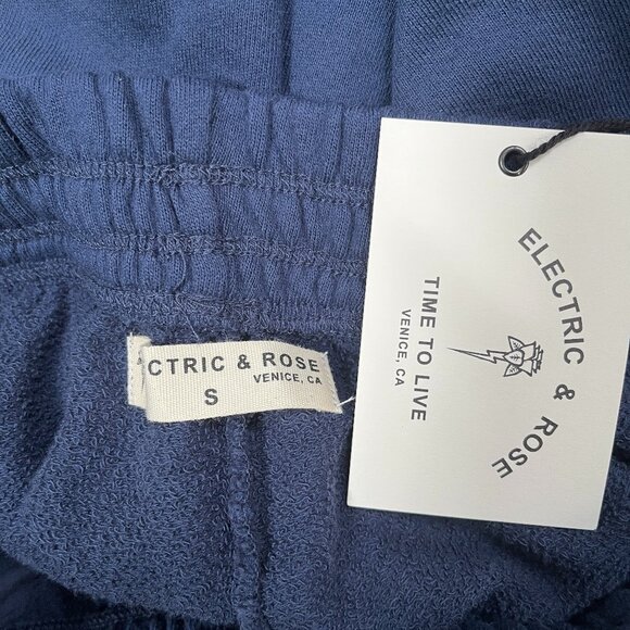 Electric & Rose Track Short in Navy Blue French Terry NEW‎ USA $128 Small - Picture 9 of 9